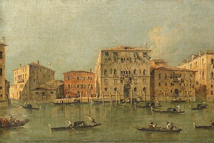 Francesco Guardi View of the Palazzo Loredan dell'Ambasciatore on the Grand Canal oil painting picture